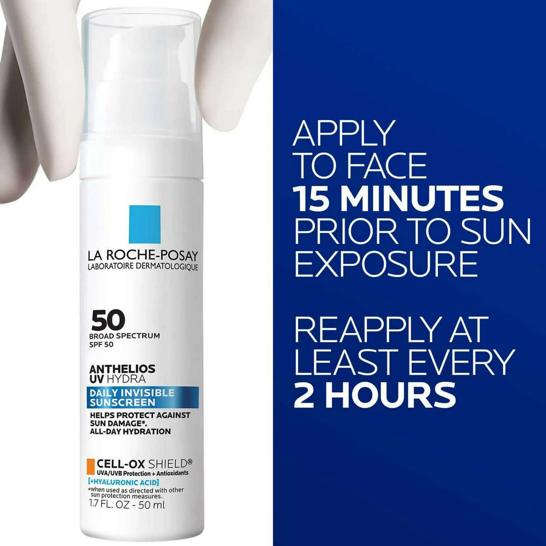 LA ROCHE-POSAY ANTHELIOS UV HYDRA HYDRATING FACE SUNSCREEN SPF 50 WITH HYALURONIC ACID