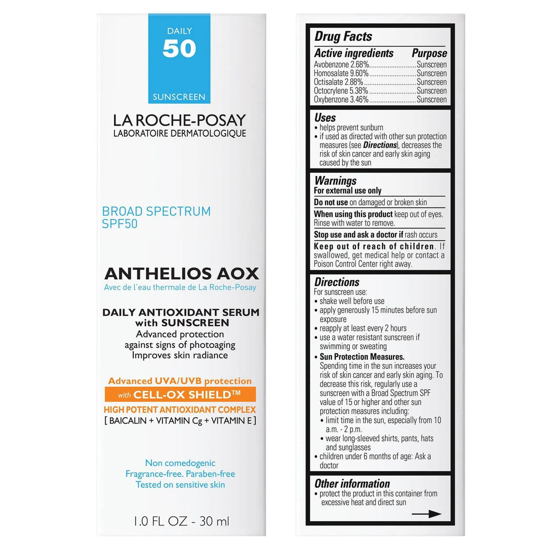 La Roche-Posay ANTHELIOS AOX ANTIOXIDANT SERUM WITH SPF 50 SUNSCREEN